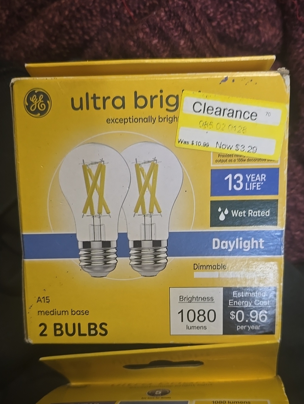 ❤️10/$10 New Ultra Bright Daylight A15 LED Bulbs - Yellow Packaging - 2 Pack